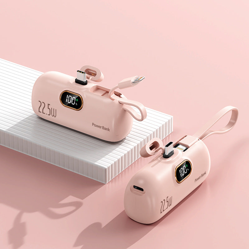 Unisex Powerbank met Geïntegreerde Oplaadkabel Compact Design 7