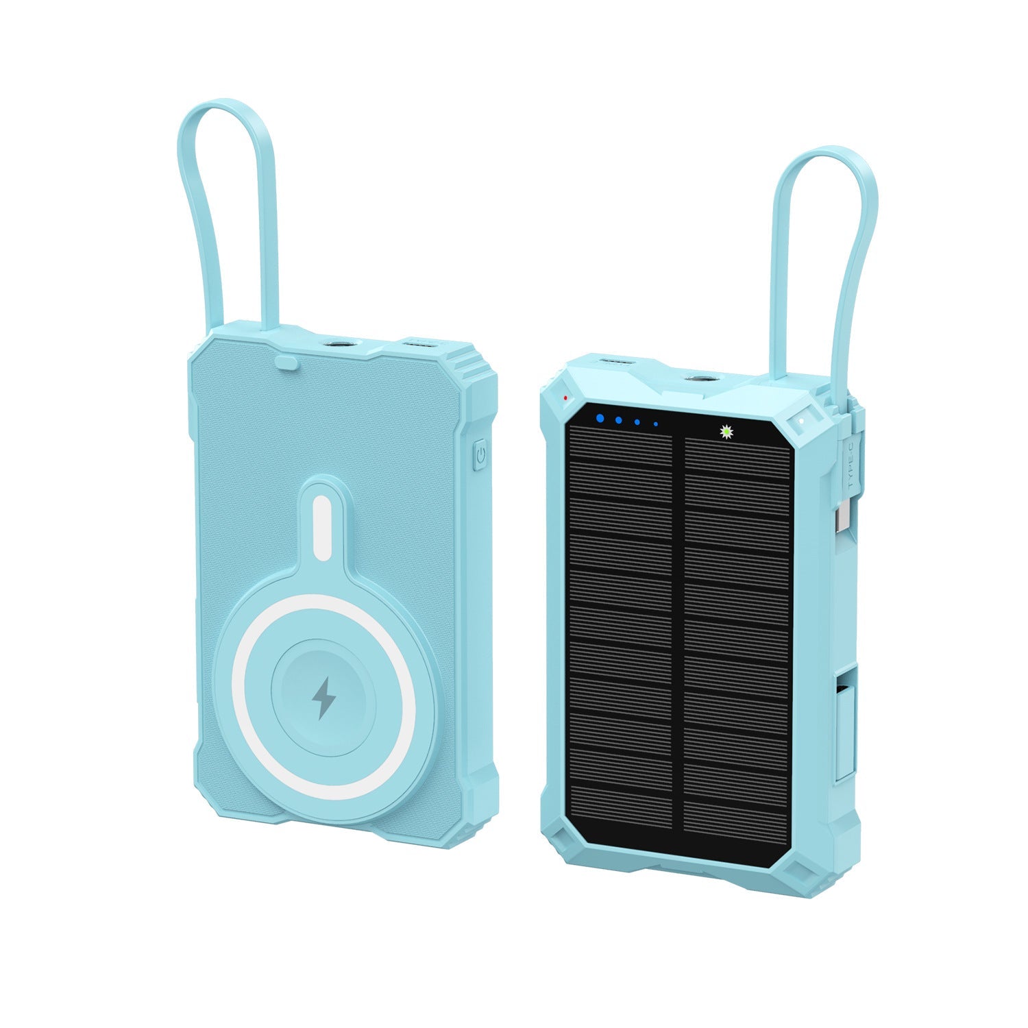 Unisex Powerbank met Zonne-energie en Draadloze Oplader 6