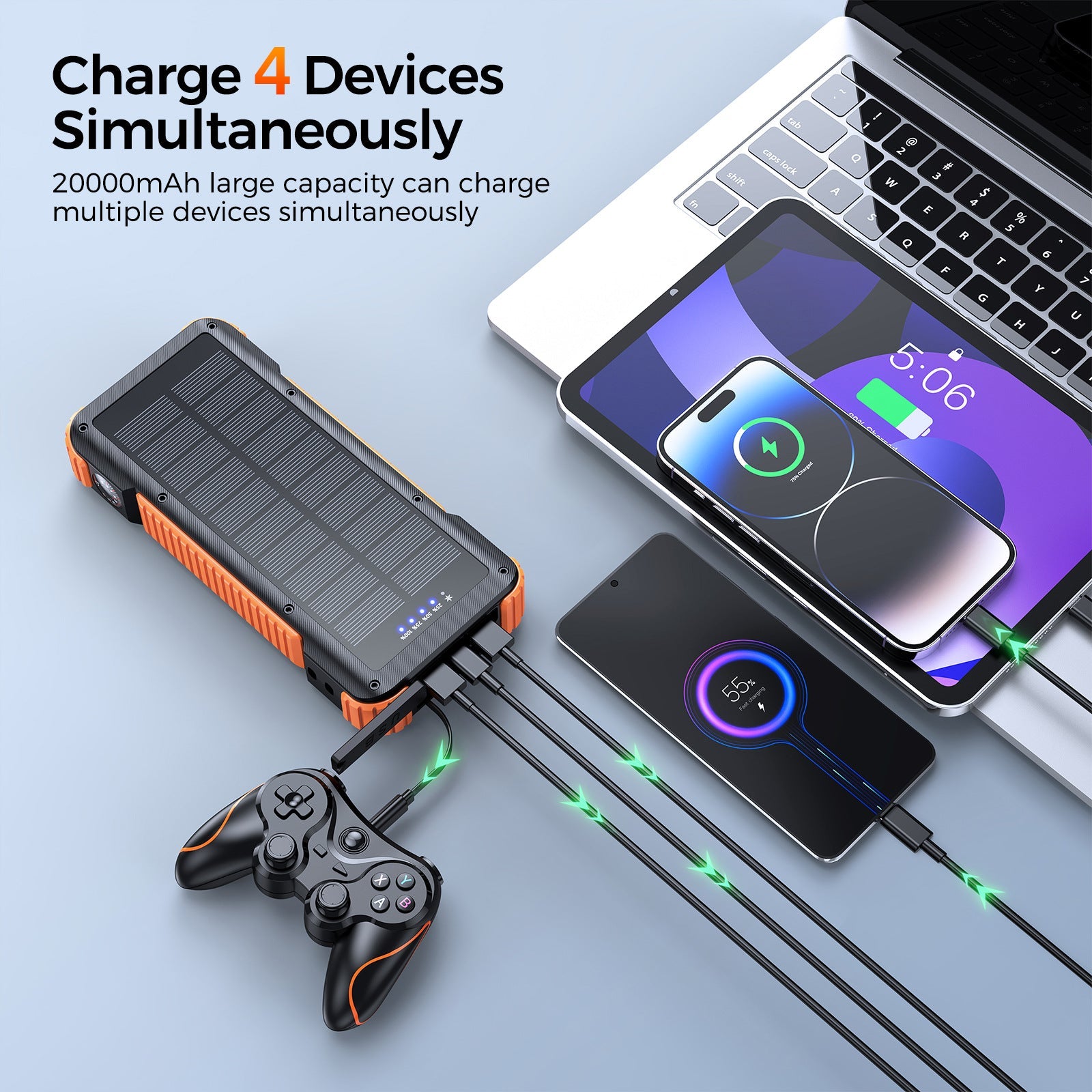 Unisex Powerbank met Zonne-energie en LED-display 3