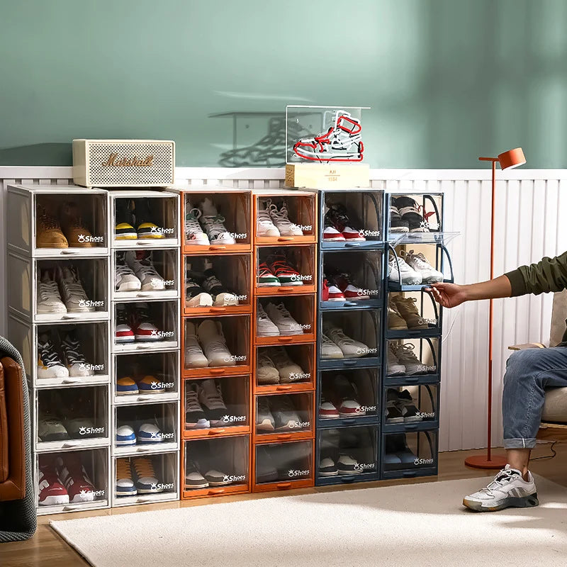 Unisex Schoenenopbergdoos Modulaire Stapelbaar Transparant Klepvak 4