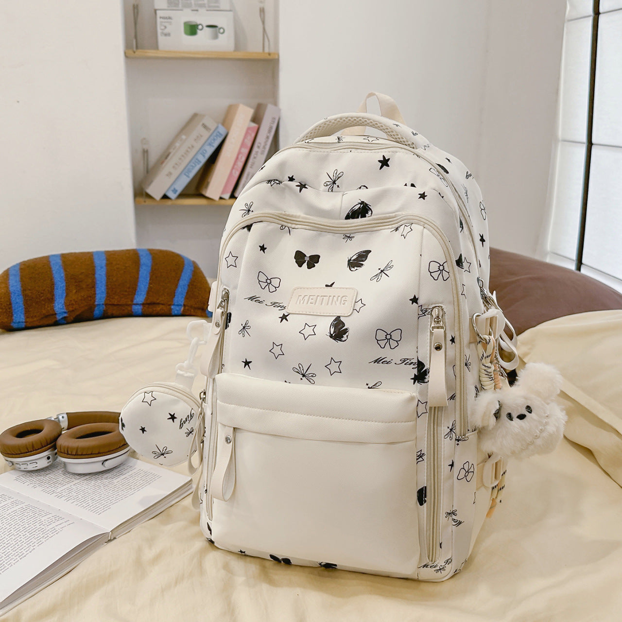 Unisex Schoolrugzak Met Speels Patroon 1