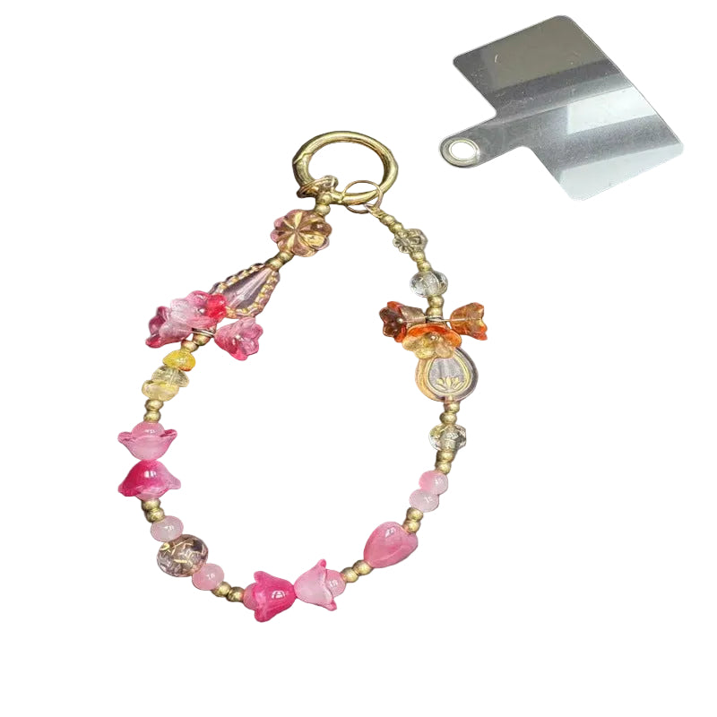 Unisex Sleutelhanger Bloemen Kralen Stijlvol Accessoire 0