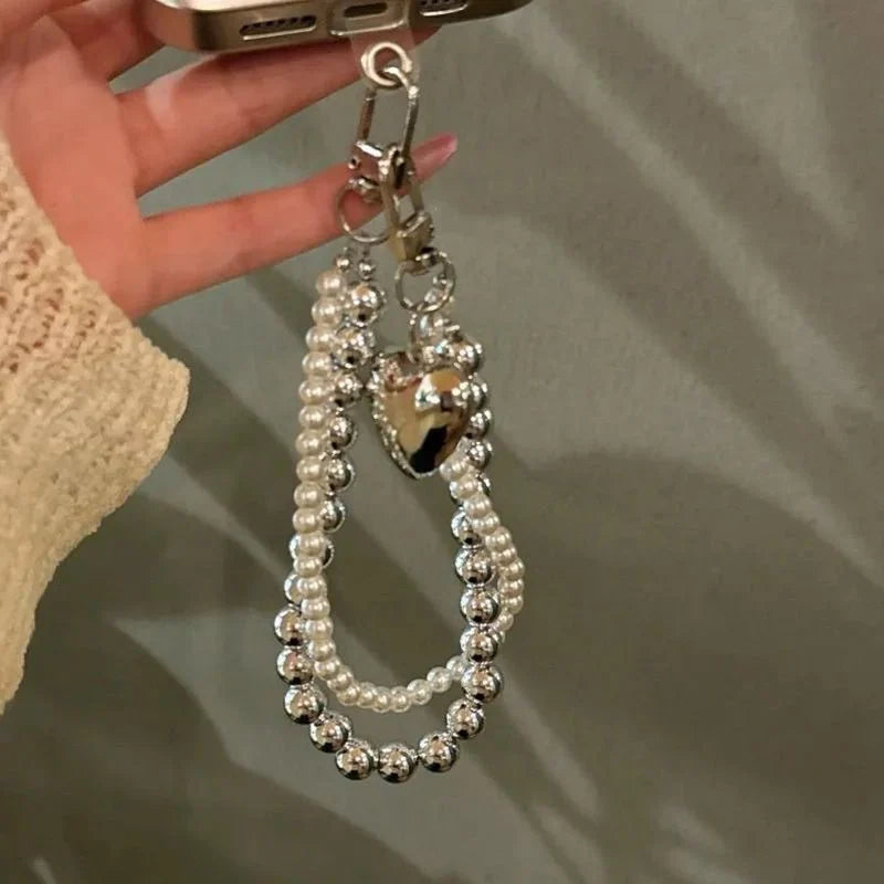 Unisex Sleutelhanger met Parelaccenten en Bedel 1