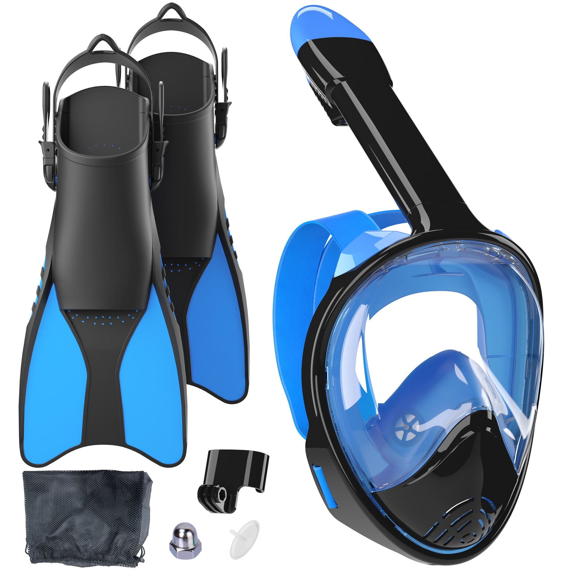 Unisex Snorkelset Volgelaatsmasker en Vinnen 3