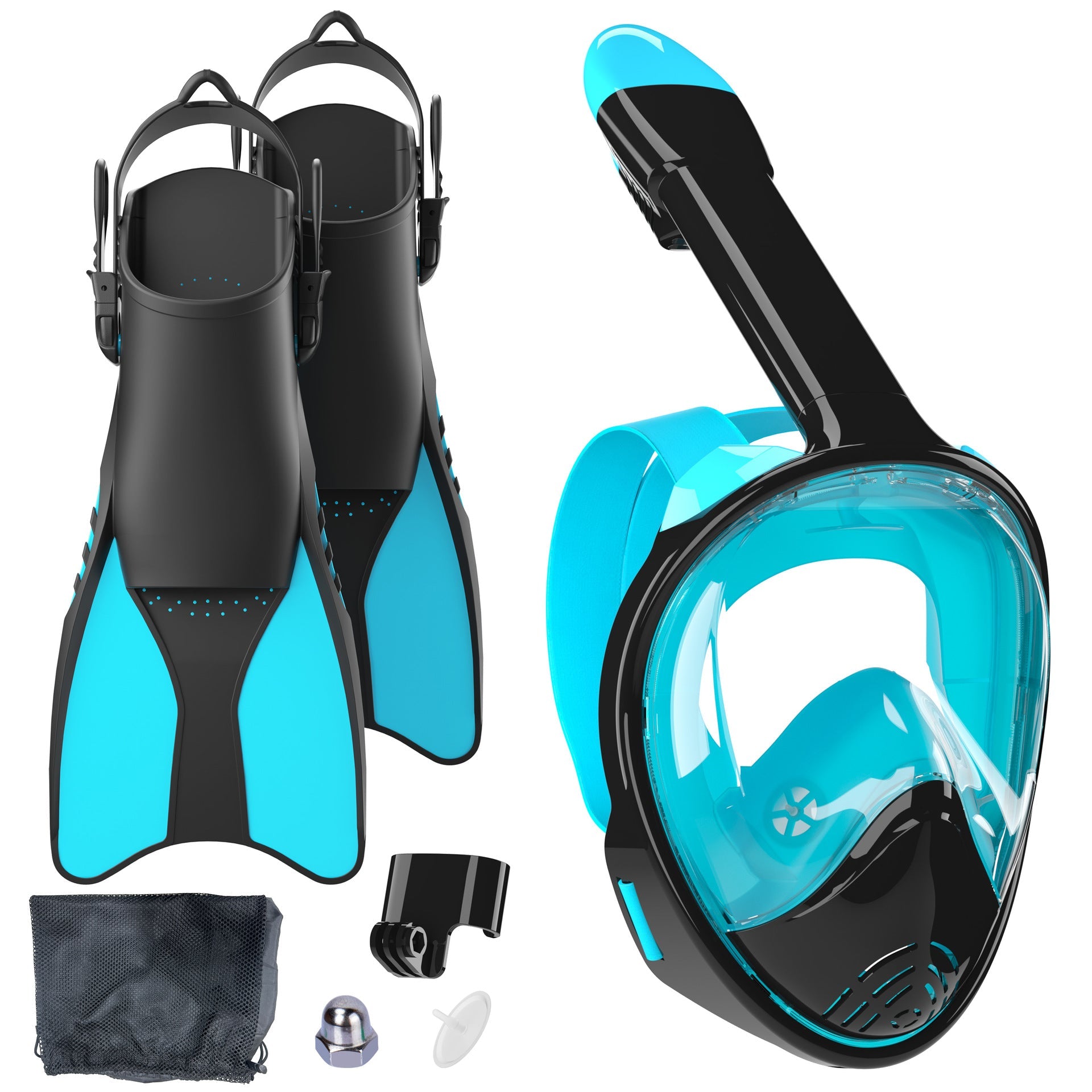 Unisex Snorkelset Volgelaatsmasker en Vinnen 4