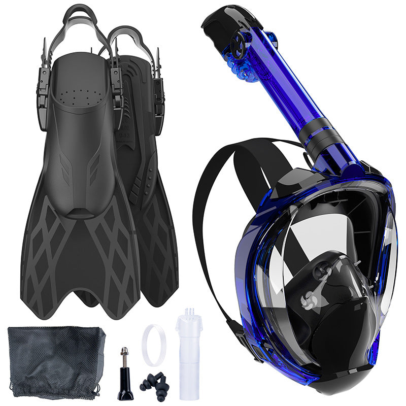 Unisex Snorkeluitrusting Volgelaatsmasker en Flexibele Vinnen 3