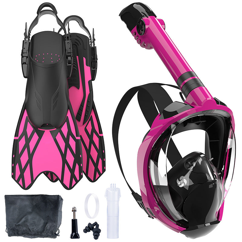 Unisex Snorkeluitrusting Volgelaatsmasker en Flexibele Vinnen 6