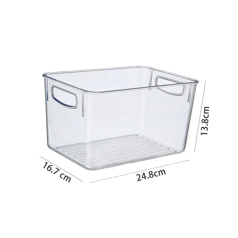 Unisex Stapelbare Opbergbak Met Handgrepen - Transparant Design Voor Organisatie 7