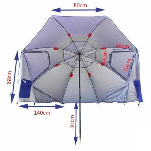 Unisex Strandparasol UV-bestendig Compact en Draagbaar 4