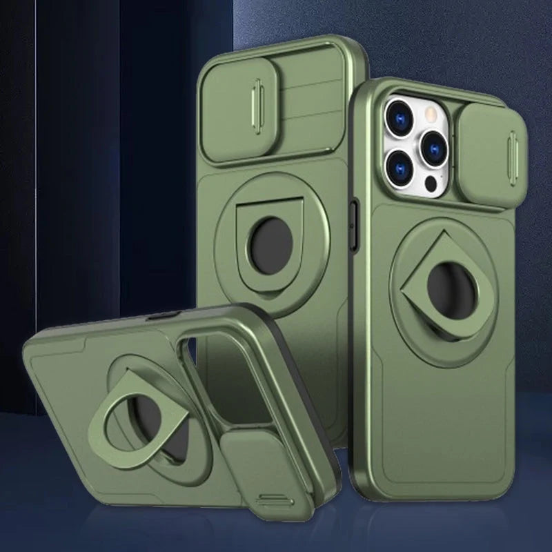 Unisex Telefoonhoesje Schokbestendig met Standaard en Magnetische Bevestiging voor iPhone 11 en 12 10