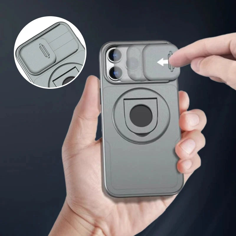 Unisex Telefoonhoesje Schokbestendig met Standaard en Magnetische Bevestiging voor iPhone 11 en 12 4