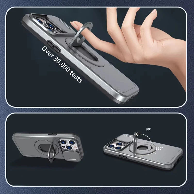 Unisex Telefoonhoesje Schokbestendig met Standaard en Magnetische Bevestiging voor iPhone 11 en 12 5