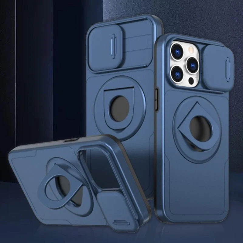 Unisex Telefoonhoesje Schokbestendig met Standaard en Magnetische Bevestiging voor iPhone 11 en 12 8