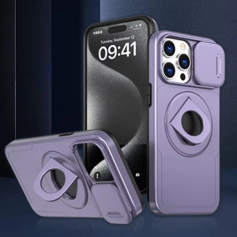 Unisex Telefoonhoesje Schokbestendig met Standaard en Magnetische Bevestiging voor iPhone 11 en 12 9