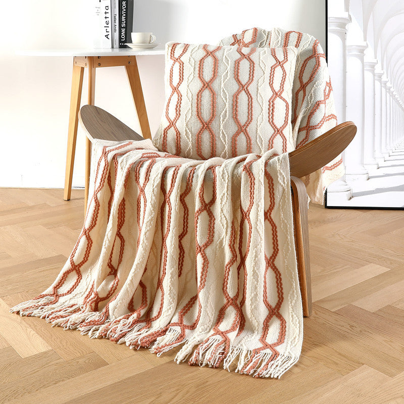 Unisex Textured Throw Deken Geometrisch Design 0