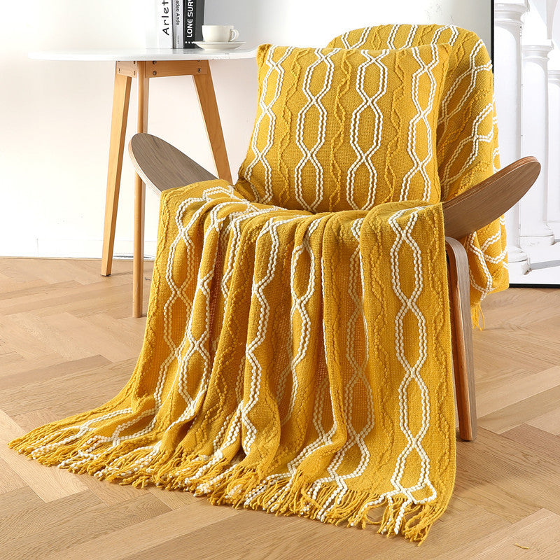 Unisex Textured Throw Deken Geometrisch Design 6