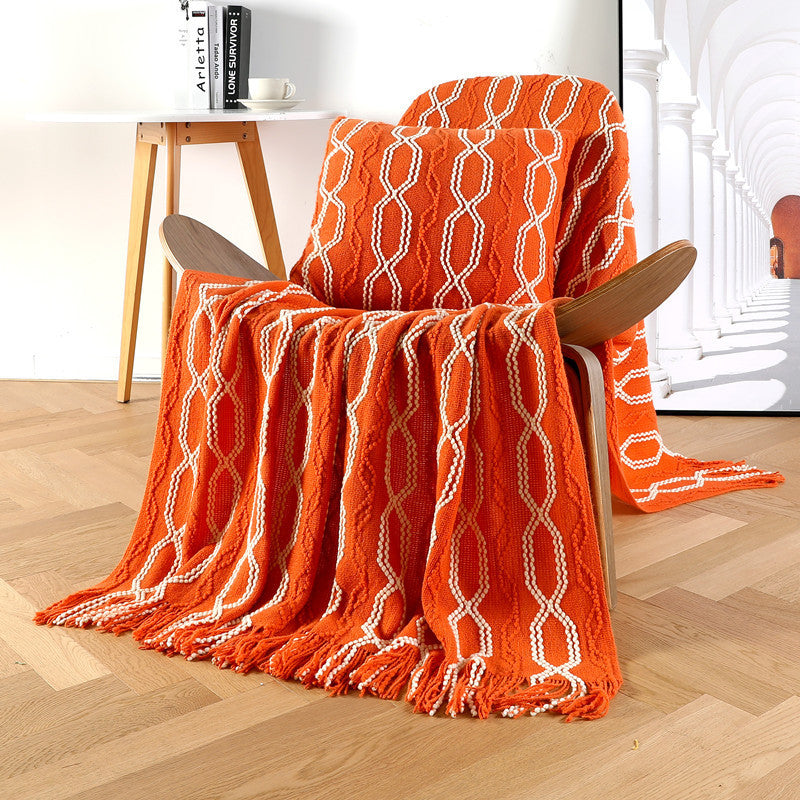 Unisex Textured Throw Deken Geometrisch Design 8