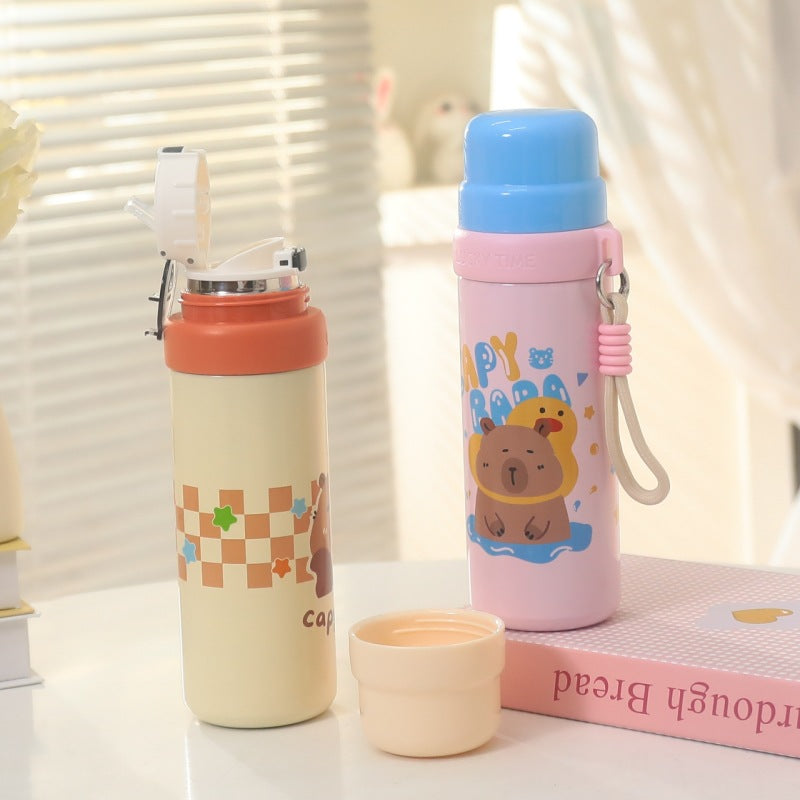 Unisex Thermosfles 1 Liter Dierendesign Met Handgreep 1