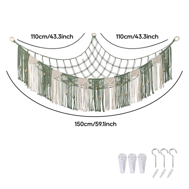 Unisex Wandopberghangmat Boho Stijl met Franjes 9