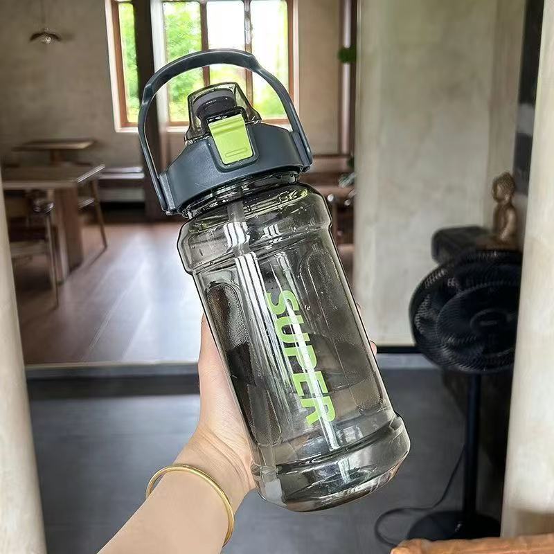 Unisex Waterfles Met Rietje 1 Liter Handvat Voor Sport En Activiteiten 10