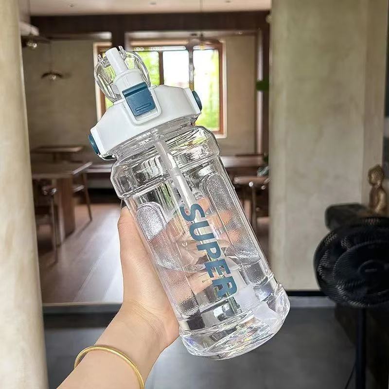 Unisex Waterfles Met Rietje 1 Liter Handvat Voor Sport En Activiteiten 12