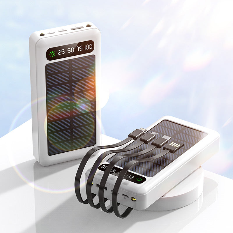 Universele Powerbank op Zonne-energie met Digitaal Vermogensdisplay en Multifunctionele Laadkabels 2