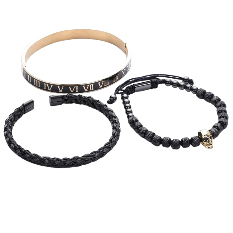 Armbandenset met Romeinse Cijfers voor Heren