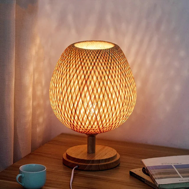 Vintage Tafellamp Bamboe voor Woonkamer en Slaapkamer 0
