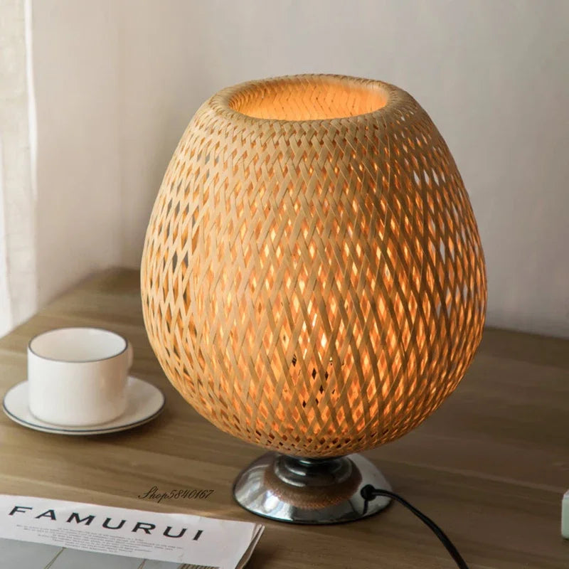 Vintage Tafellamp Bamboe voor Woonkamer en Slaapkamer 1