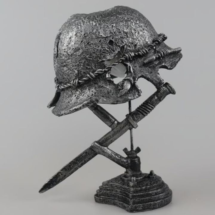Vintage Tafellamp Helm Staal 3
