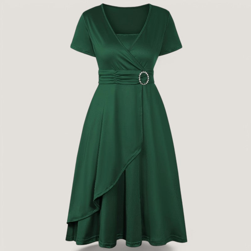 Vrouwen Asymmetrische Jurk met Strass 10