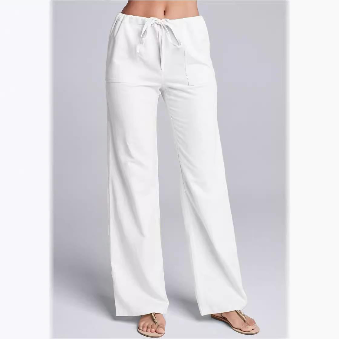 Vrouwen Casual Broek Katoen Linnen Mix Losse Pasvorm 0
