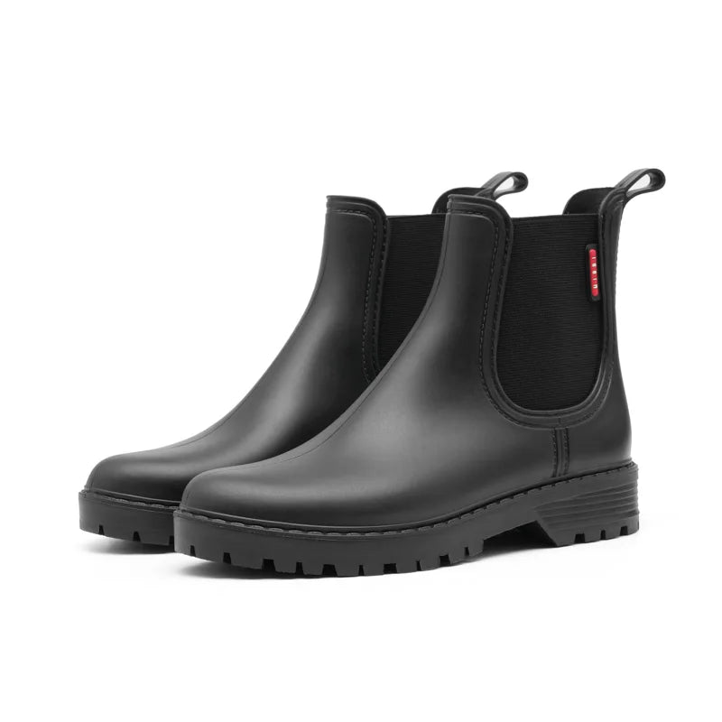 Vrouwen Chelsea Waterdichte Regenlaarzen met Antislip Rubberzool 0