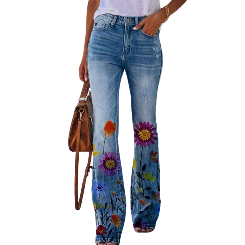 Vrouwen Flare Broek met Knopen 0