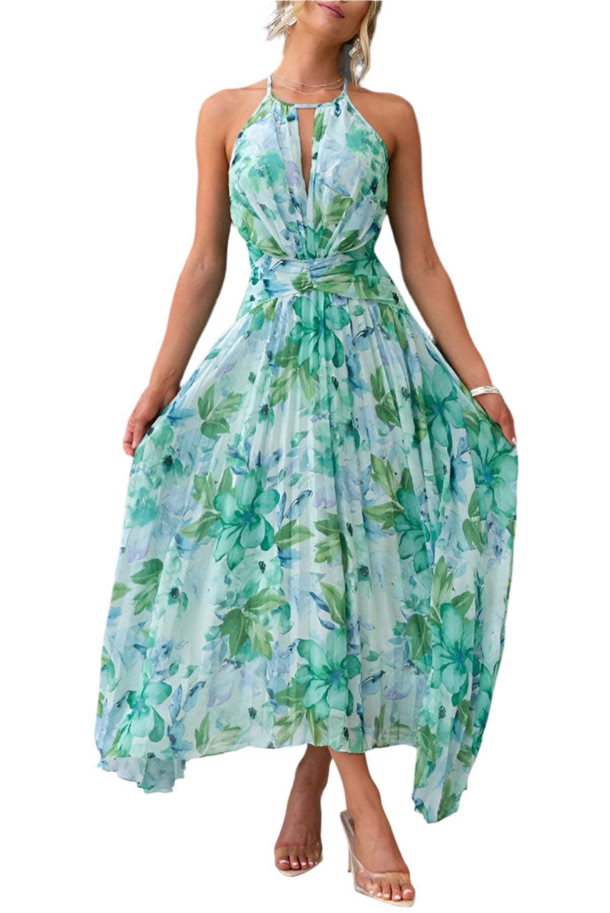 Vrouwen Floral Charm Jurk Elegante Stijl Zachte Stof 0
