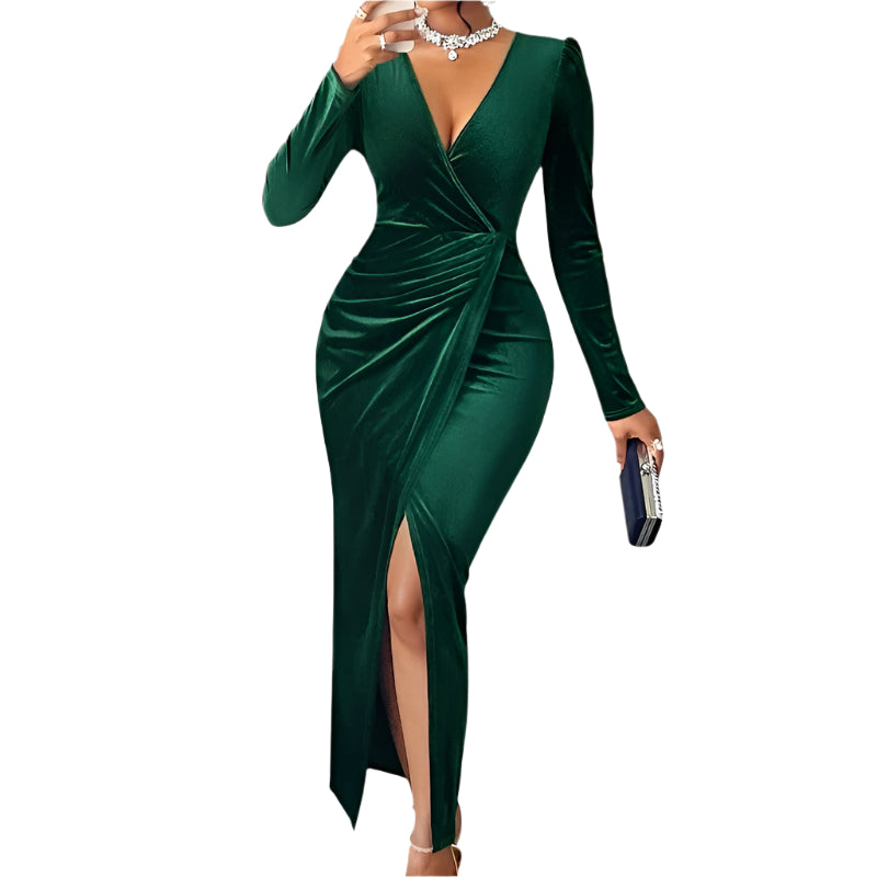 Vrouwen Lange Jurk Met Lange Mouwen Bodycon Stijl 0