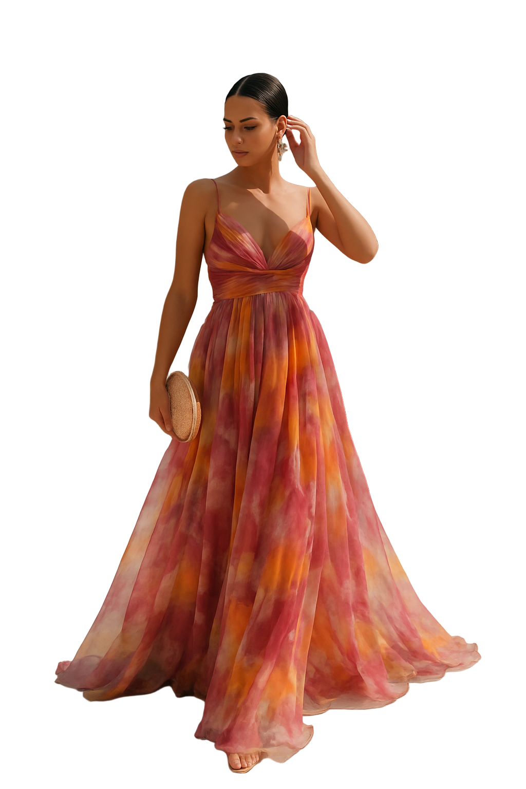 Vrouwen Maxi Jurk Bloemenpatroon Flowy 0