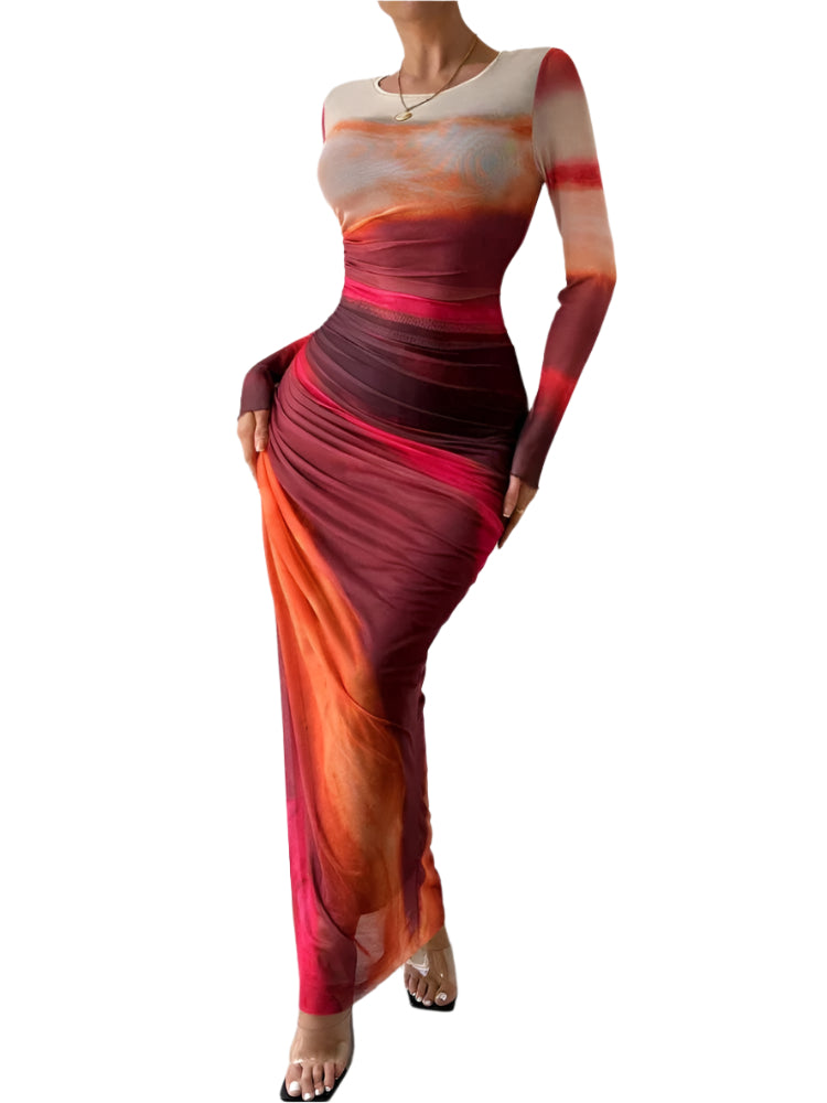 Vrouwen Maxi Jurk Vloeiende Stijl Lichtgewicht 0