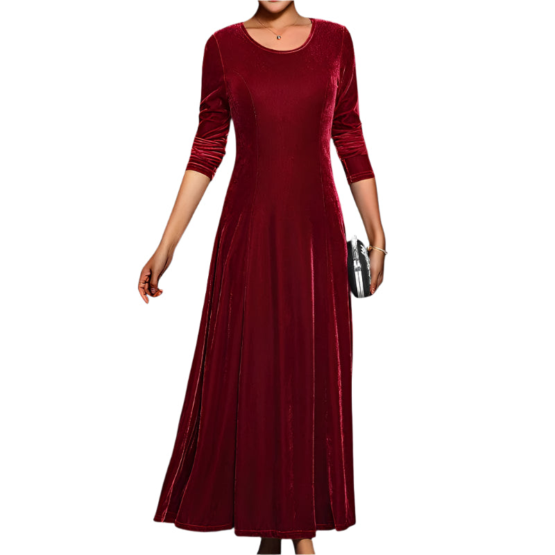 Vrouwen Midi Jurk Lange Mouwen Chique Polyester 0