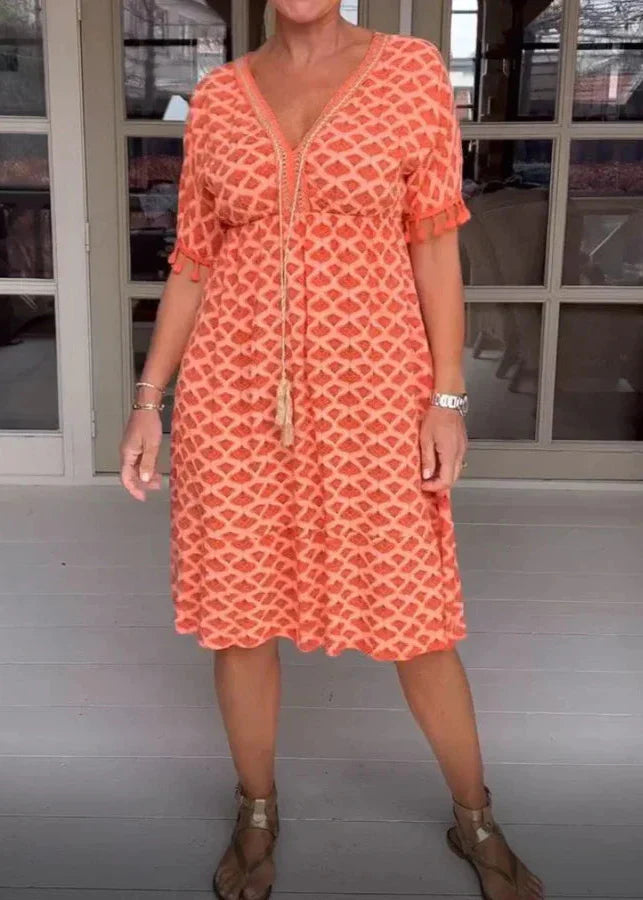 Vrouwen Midi Jurk Losse Pasvorm Boho Chic 5