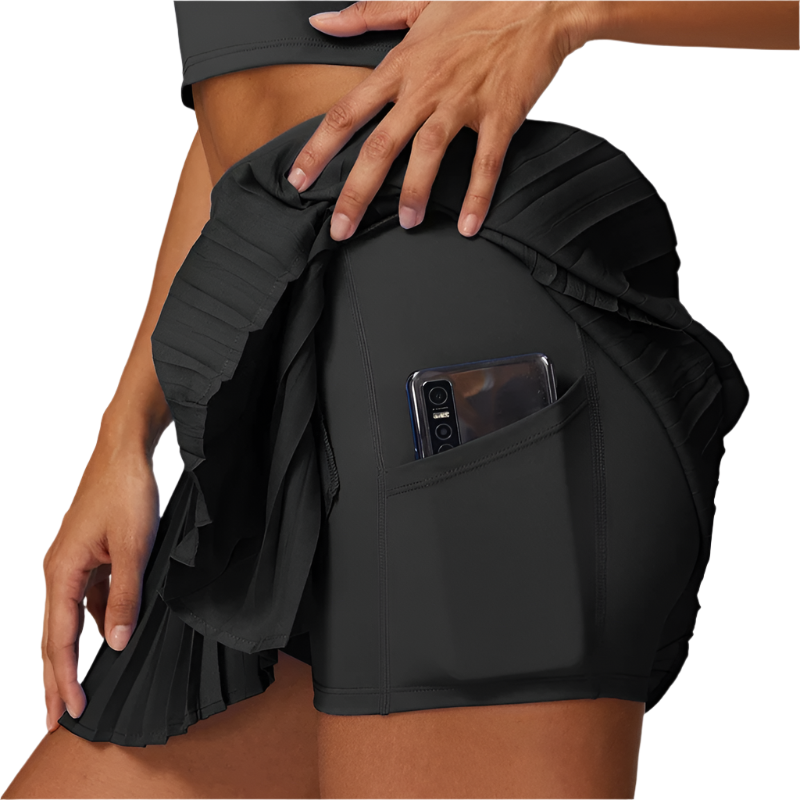 Vrouwen Plissé Rok Met Ingebouwde Shorts 0