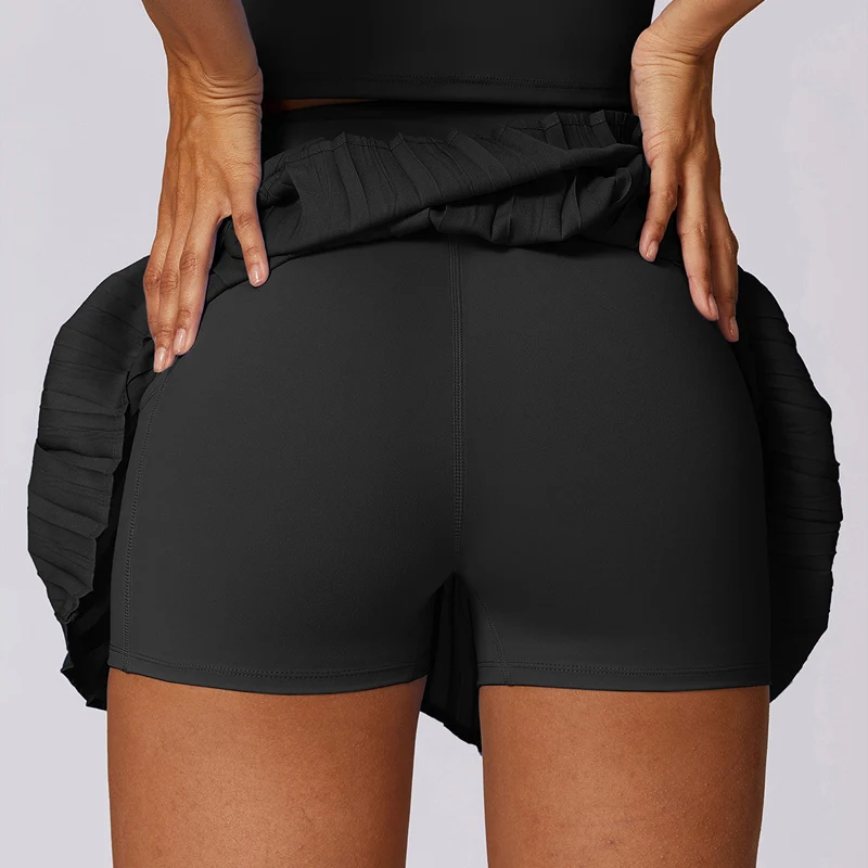 Vrouwen Plissé Rok Met Ingebouwde Shorts 5