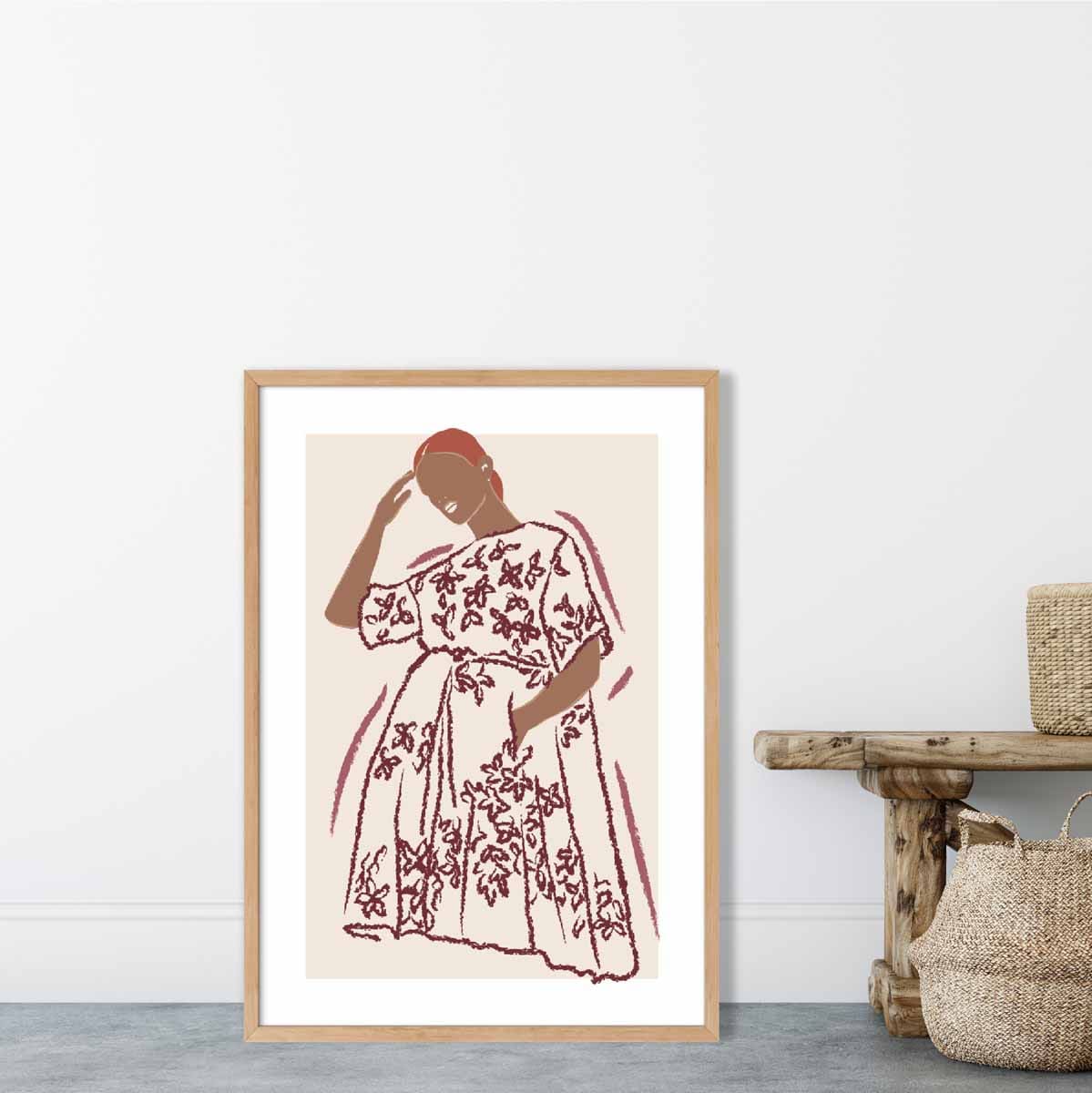 Vrouwen Poster Hedendaagse Modeschets Minimalistisch Design 1