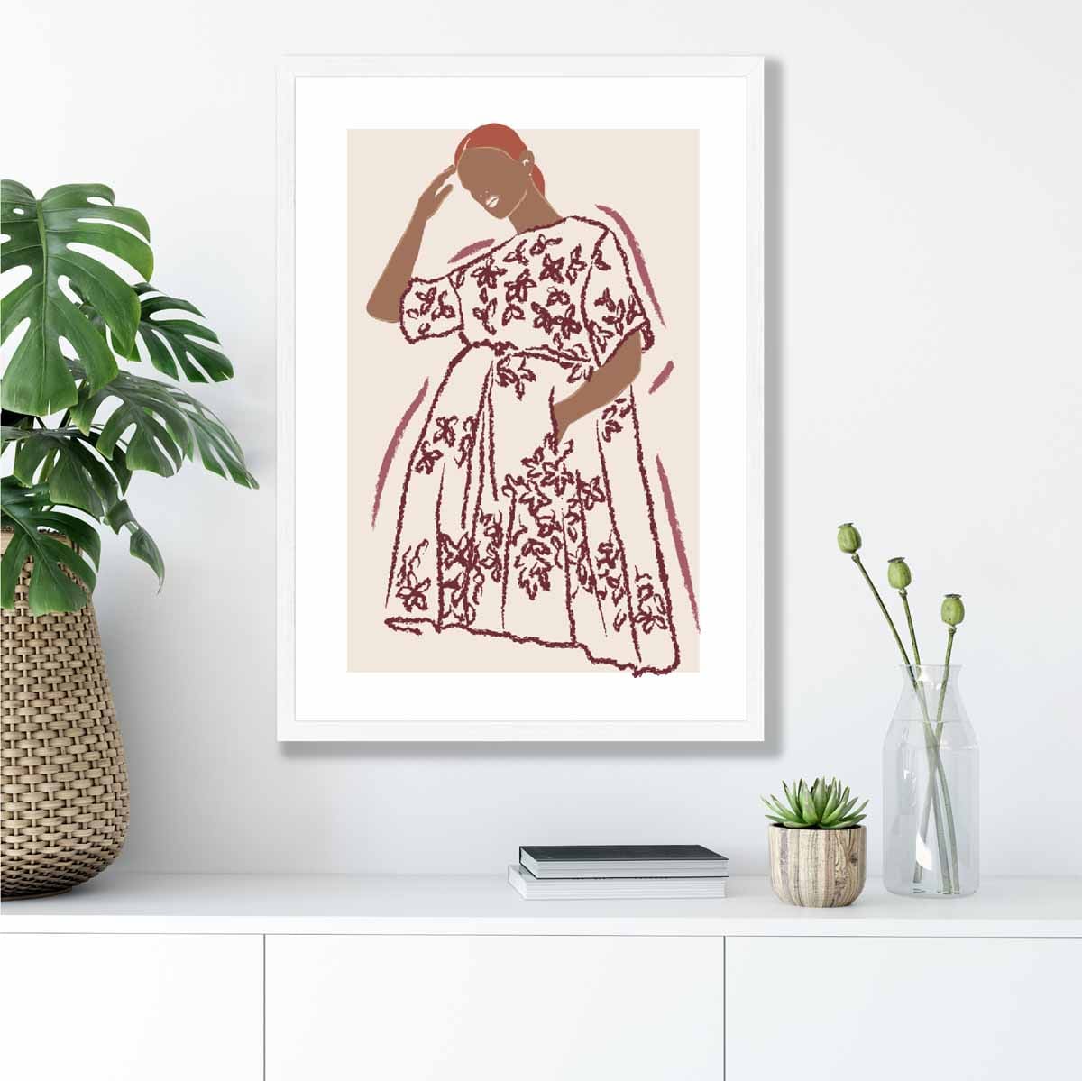Vrouwen Poster Hedendaagse Modeschets Minimalistisch Design 4