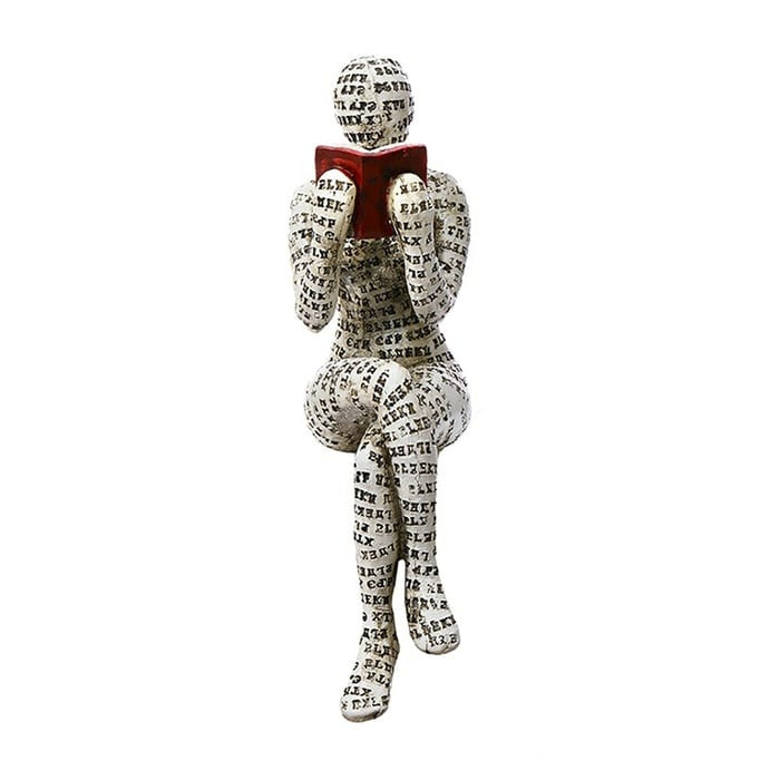 Vrouwenbeeld Lezend Ornament Voor Thuisdecoratie 0