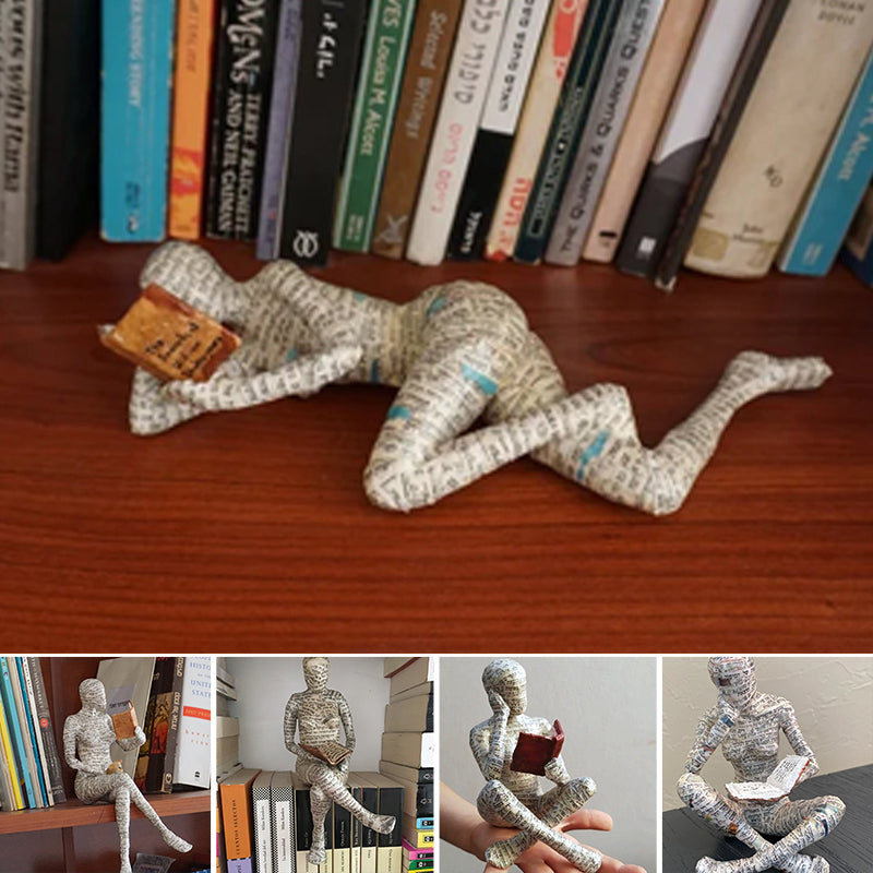 Vrouwenbeeld Lezend Ornament Voor Thuisdecoratie 4