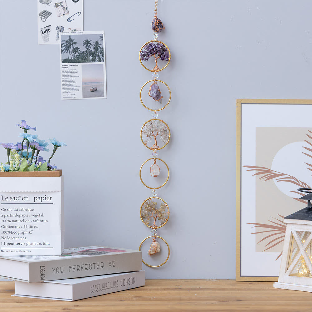 Wanddecoratie Levensboom met Kristallen voor Thuis 1