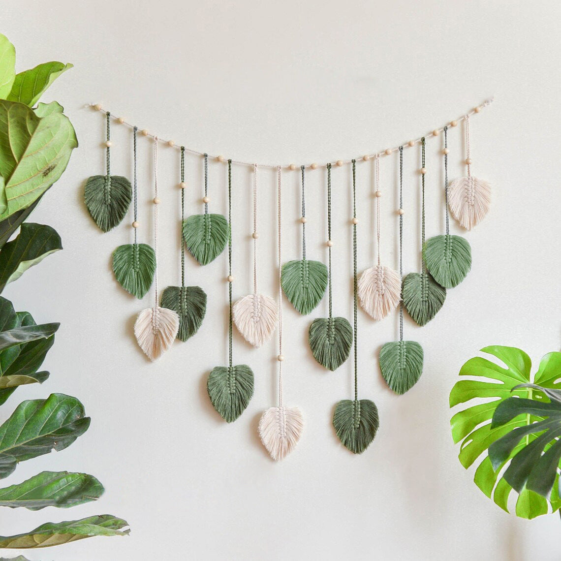 Wanddecoratie Macramé Bladeren voor Boho Muurdecoratie Woonkamer Slaapkamer 8