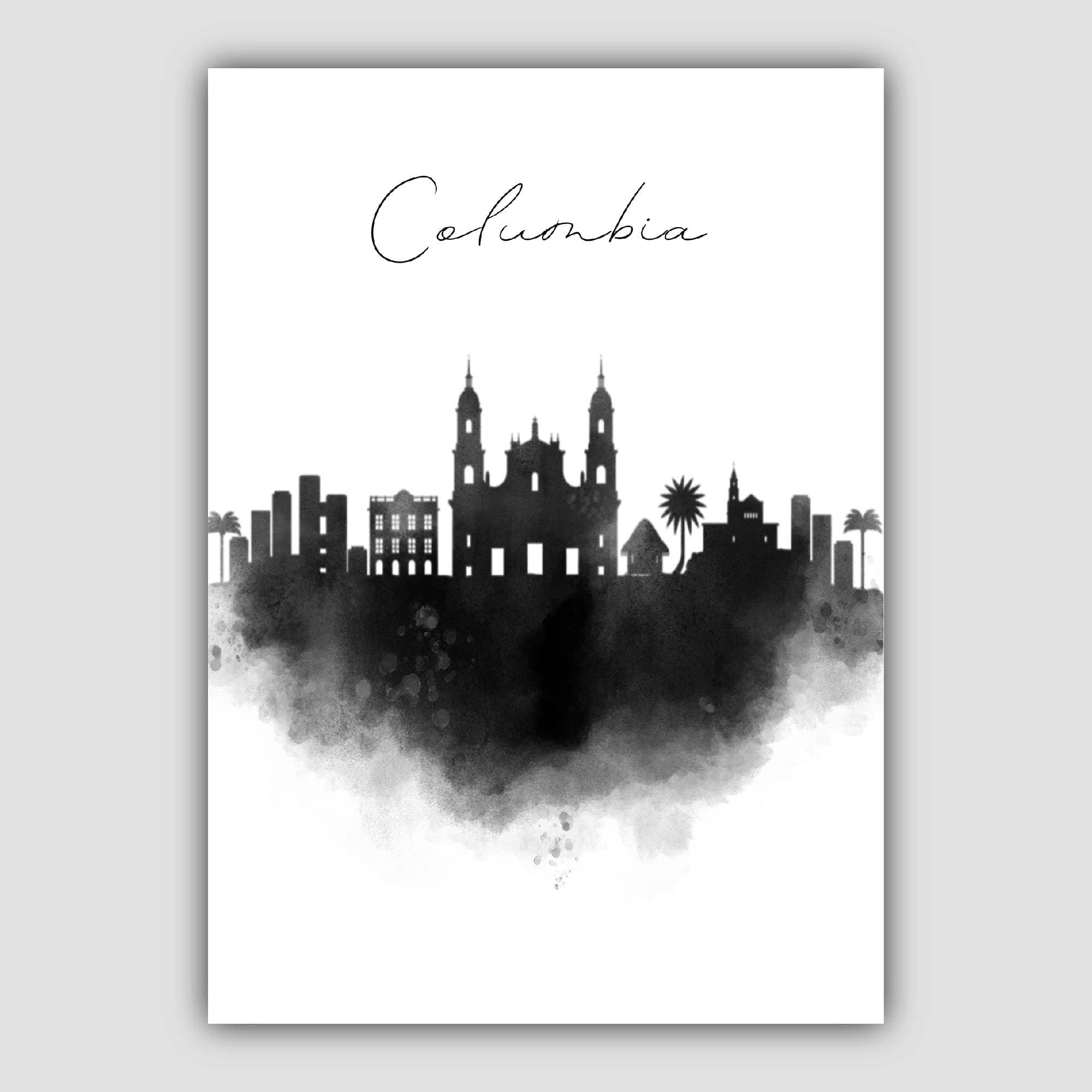 Wanddecoratie Stadsgezicht Aquarel Muurdecoratie voor Woonkamer en Slaapkamer 0