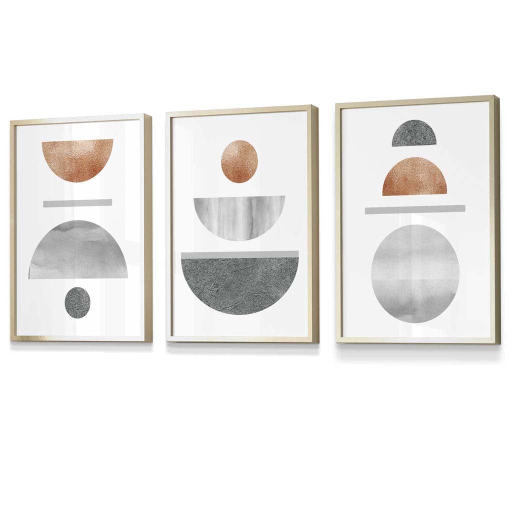 Wanddecoratie Woonkamer Set van 3 Geometrische Kunstwerken voor Moderne Interieurs 1